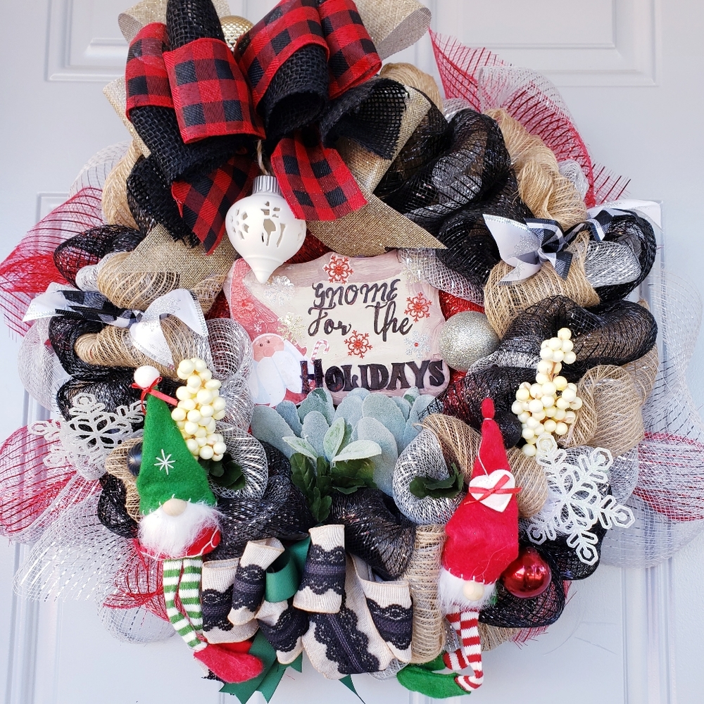 Christmas Wreath Gnome for the Holidays